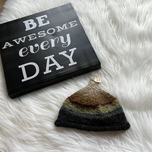 Handmade Wool and Silk Knit Beanie Hat Baby Size